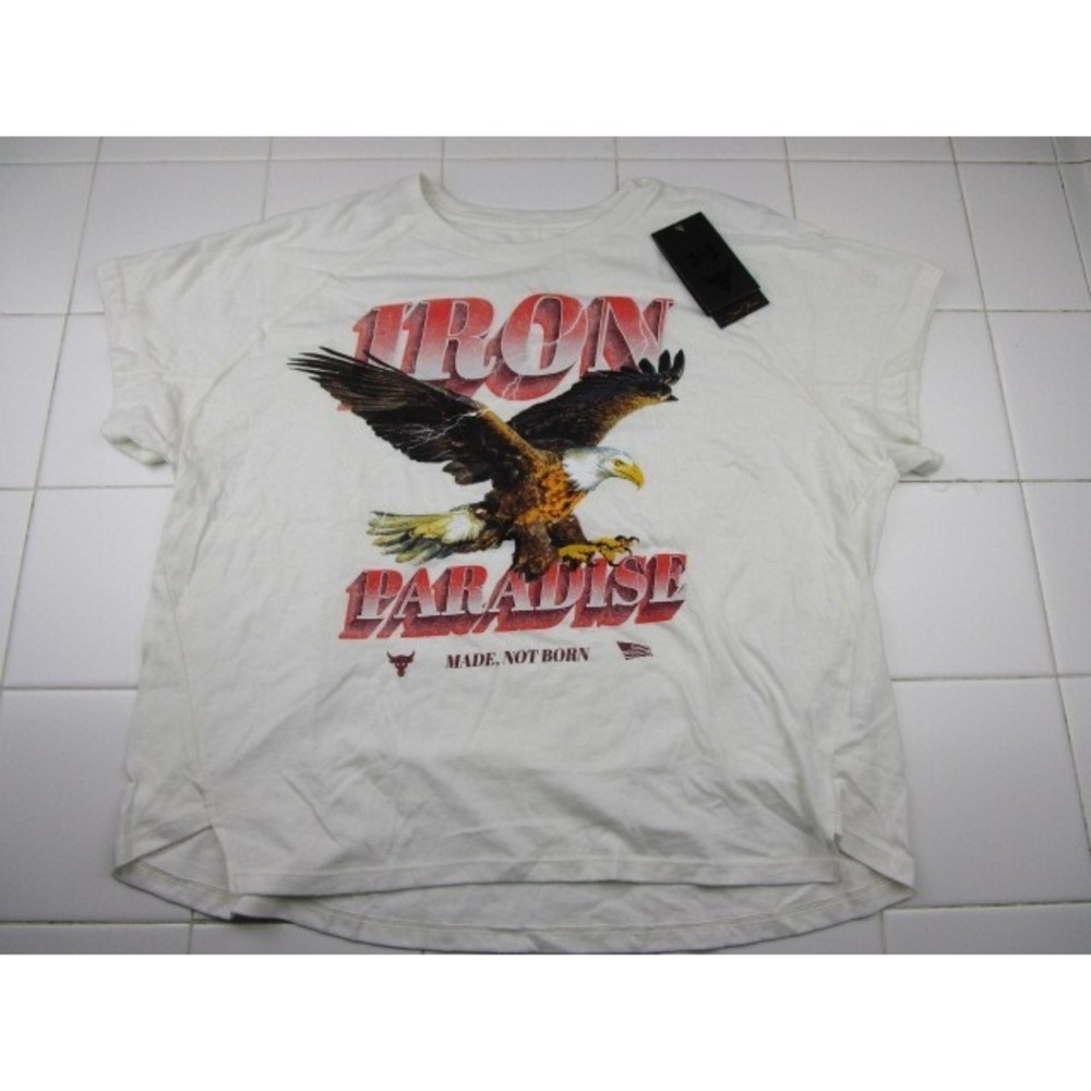 Under Armour Project Rock Iron Paradise Eagle Made Not Born Shirt Women's Small